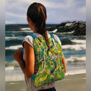 Hasbro Chutes And Ladders Game Backpack Beach/Pool 58”X58”Towel Set & Game Pcs